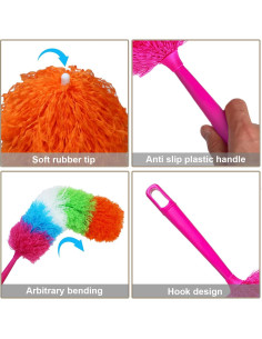 Duster de Mano HTOOLPRO Microfibra 50 cm Flexible y Lavable 2