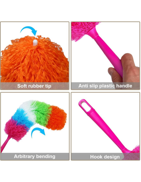 Duster de Mano HTOOLPRO Microfibra 50 cm Flexible y Lavable