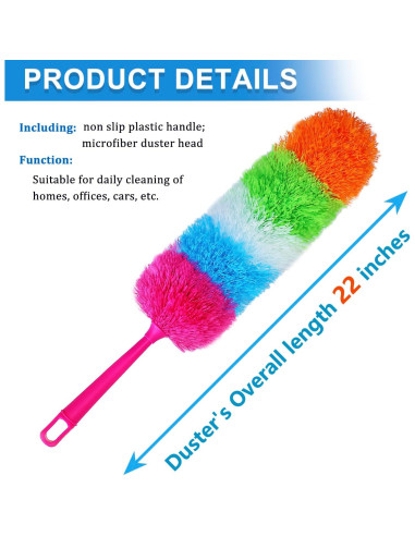 Duster de Mano HTOOLPRO Microfibra 50 cm Flexible y Lavable