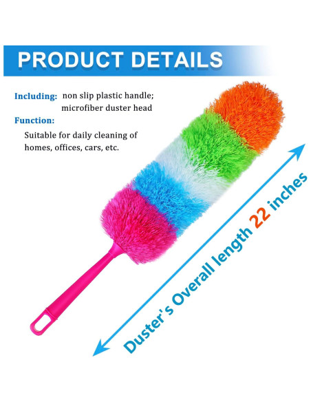 Duster de Mano HTOOLPRO Microfibra 50 cm Flexible y Lavable