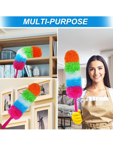 Duster de Mano HTOOLPRO Microfibra 50 cm Flexible y Lavable
