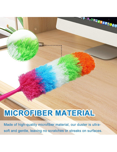 Duster de Mano HTOOLPRO Microfibra 50 cm Flexible y Lavable
