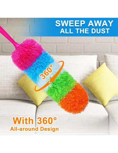 Duster de Mano HTOOLPRO Microfibra 50 cm Flexible y Lavable