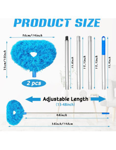 Limpiador de Ventiladores de Techo Qyyiguf con Mango Extensible 33-122 cm 2