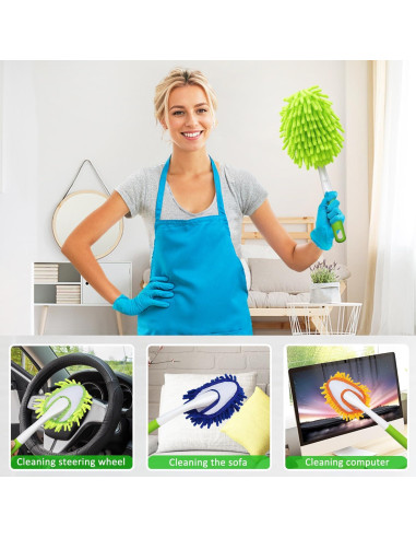 Plumero de Microfibra HSHTTKL 40.6 cm con 4 Paños Lavables