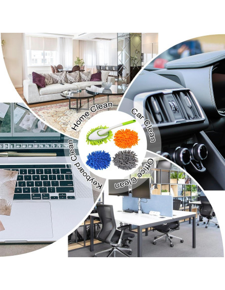 Plumero de Microfibra HSHTTKL 40.6 cm con 4 Paños Lavables