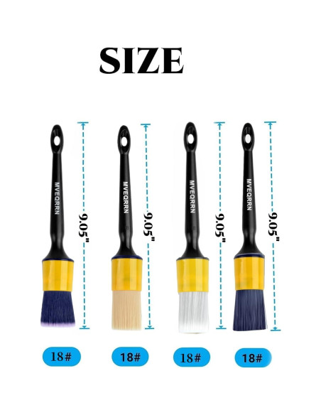 Juego de 4 Pinceles Detallado Autos MVEQRRN Cerdas Suaves