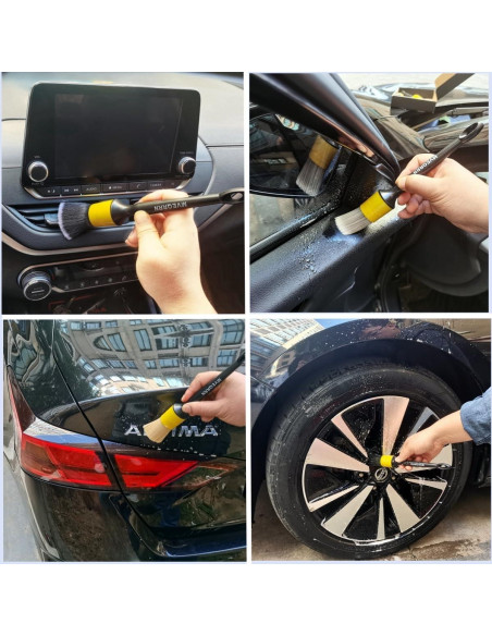 Juego de 4 Pinceles Detallado Autos MVEQRRN Cerdas Suaves
