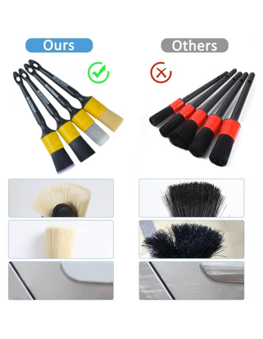 Juego de 4 Pinceles Detallado Autos MVEQRRN Cerdas Suaves