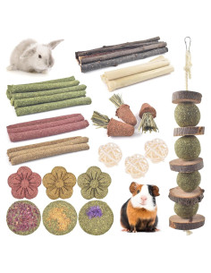 Juguetes de Masticar para Conejos ERKOON 42 PCS Cuidado Dental