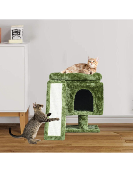 Árbol para Gatos YANDLVY Verde con Poste y Cueva 45.72cm