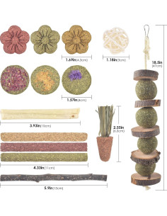 Juguetes de Masticar para Conejos ERKOON 42 PCS Cuidado Dental 2