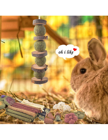 Juguetes de Masticar para Conejos ERKOON 42 PCS Cuidado Dental