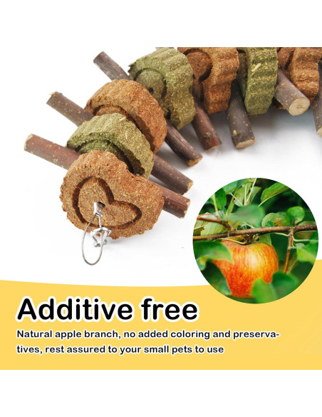 Juguetes de Masticar para Conejos MUYG - 4 Pcs Rama de Manzana