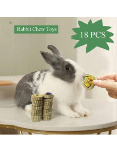 Juguetes de Masticar para Conejos FIPASEN 18PCS Heno Natural 2