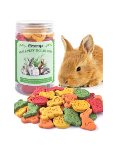 Bissap Juguetes de Masticar para Conejos 32PCS Heno Natural