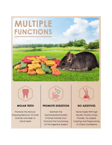 Bissap Juguetes de Masticar para Conejos 32PCS Heno Natural