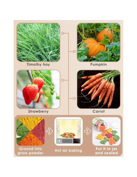 Bissap Juguetes de Masticar para Conejos 32PCS Heno Natural