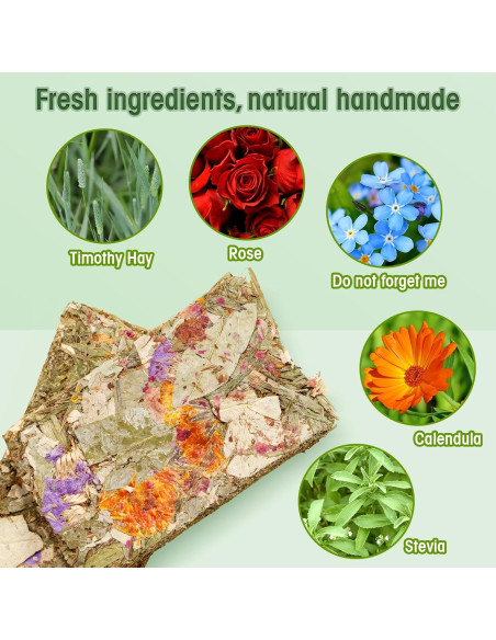 Galletas Naturales para Conejos Abizoo - 10 Piezas Heno Timothy