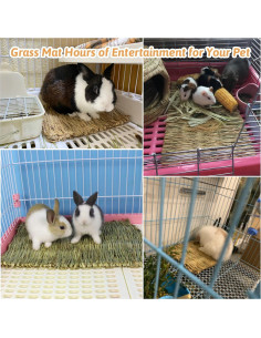 Alfombra de Hierba Natural Hamiledyi para Conejos y Mascotas 2