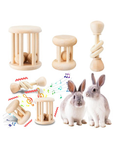 Juguetes de Madera para Conejos AOWPFVV - 3 Piezas Seguras