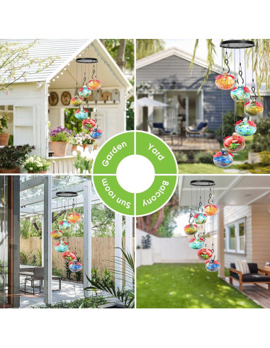 Alimentador de Colibrí PIREKZUNT 1.33L Vidrio Multicolor