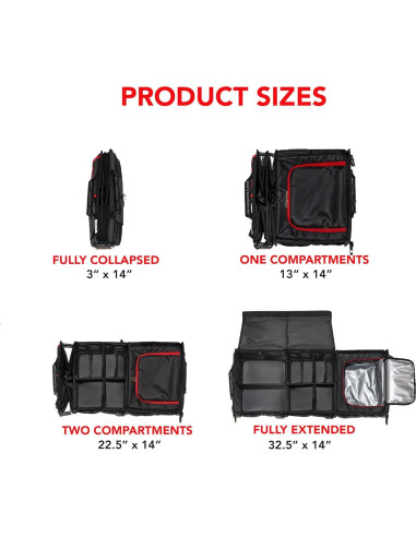 Organizador de Maletero J&K Plegable 105L con Bolsa Térmica