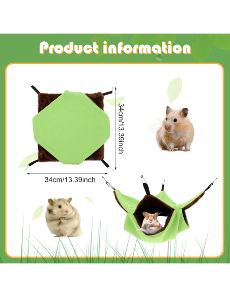 4 Hamacas Colgantes para Animales Pequeños JOUTYFOR 34x34cm