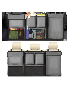 Organizador de Maletero de Coche BESULEN Gris Plegable y Ajustable