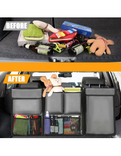 Organizador de Maletero de Coche BESULEN Gris Plegable y Ajustable 2