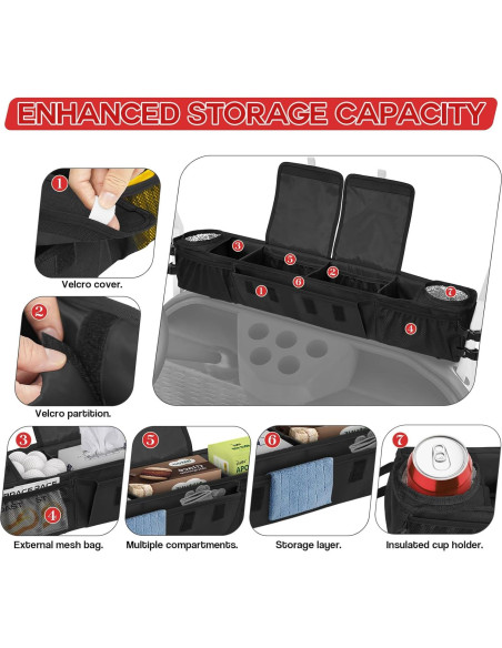 Cesta de Almacenamiento Plegable ORKELS para Carro de Golf 10L