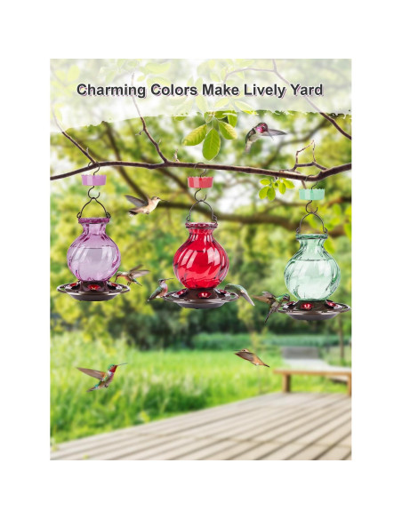 Alimentador de Colibríes Auslar 0.77L Vidrio Rojo Colgante