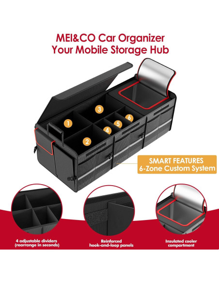 Organizador de Maletero MEI&CO 105L Plegable con Enfriador