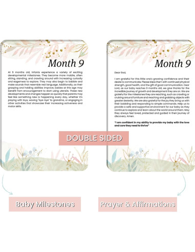 Tarjetas de Hitos y Oraciones para Bebés Lumont - 13 Tarjetas 5x7 cm