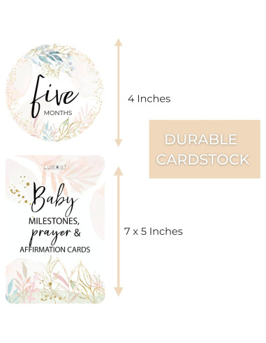 Tarjetas de Hitos y Oraciones para Bebés Lumont - 13 Tarjetas 5x7 cm