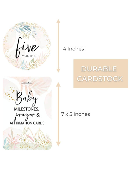 Tarjetas de Hitos y Oraciones para Bebés Lumont - 13 Tarjetas 5x7 cm