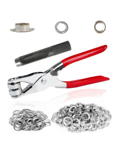 Kit de Herramientas para Ojetes MoHern con 150 Ojetes Plateados