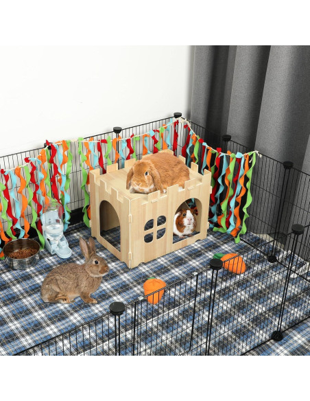 Casa de Conejo Grande de Madera BWOGUE 40x28x30 cm