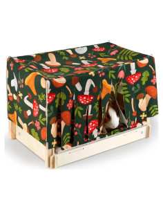 Cama para Cobayas Glittme con Cortina y Alfombrilla Impermeable