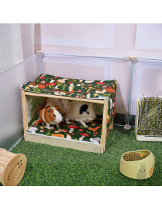 Cama para Cobayas Glittme con Cortina y Alfombrilla Impermeable 2