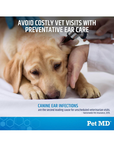 Toallitas para Oídos Pet MD 50ct - Limpiador Suave para Mascotas