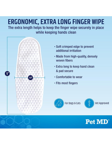Toallitas para Oídos Pet MD 50ct - Limpiador Suave para Mascotas