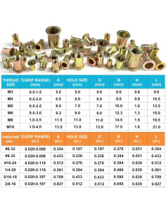 Kit de Tuercas Remachadas 520pcs TrivdPro Acero Galvanizado 2