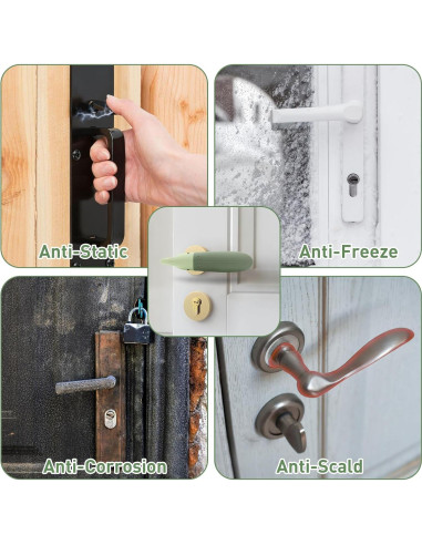 Funda de Mango de Puerta VinBee de Silicona Verde - 2 Piezas