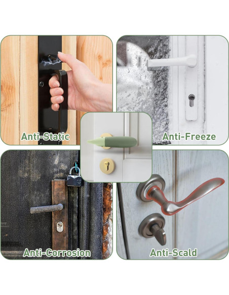 Funda de Mango de Puerta VinBee de Silicona Verde - 2 Piezas