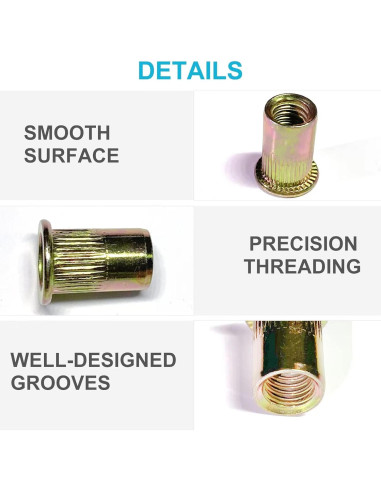 Kit de Tuercas Remachadas 520pcs TrivdPro Acero Galvanizado