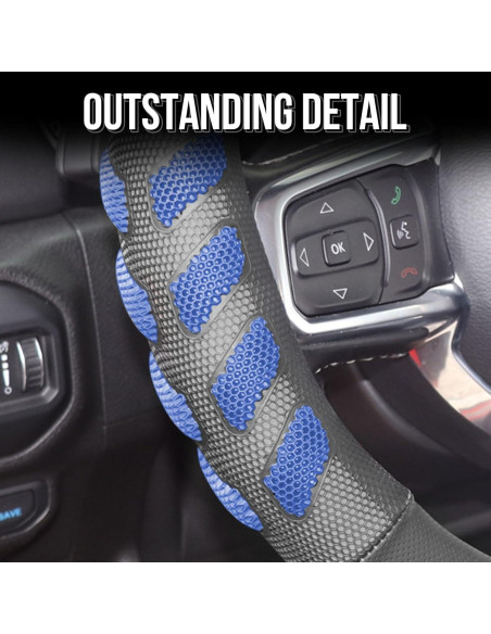 Funda de Volante KAFEEK 15" Cuero Transpirable Antideslizante