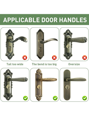 Funda de Mango de Puerta VinBee de Silicona Verde - 2 Piezas