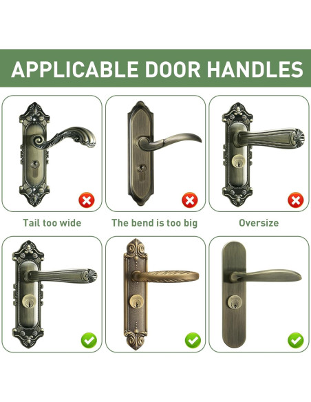 Funda de Mango de Puerta VinBee de Silicona Verde - 2 Piezas