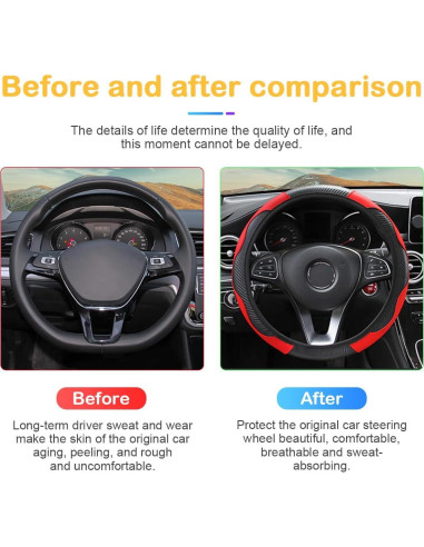 Cubierta de Volante Osilly 37-38 cm Fibra de Carbono Rojo